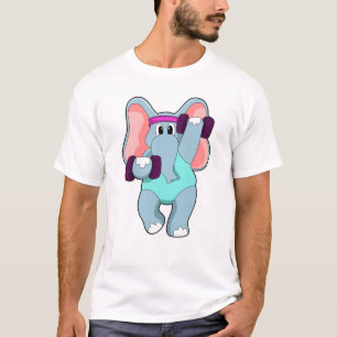 Camiseta Elefante em Fortalecimento com Dumbbells