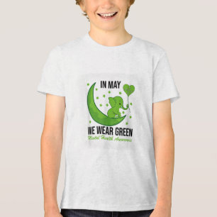Camiseta Elefante Em Maio Vestimos Verde Para Saúde Mental
