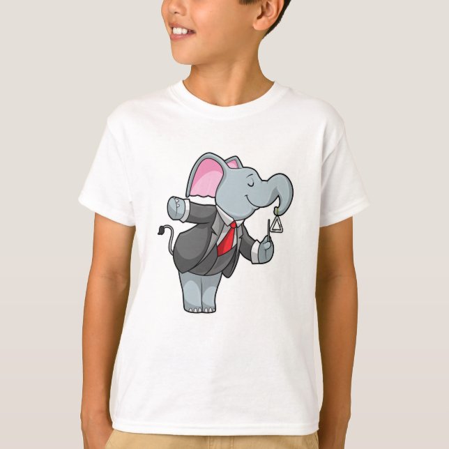 Camiseta Elefante em Música com Triângulo (Frente)