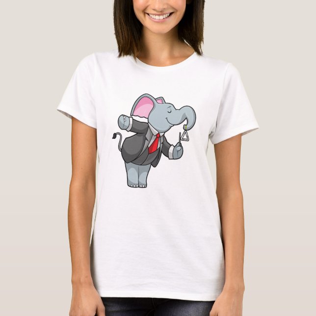 Camiseta Elefante em Música com Triângulo (Frente)