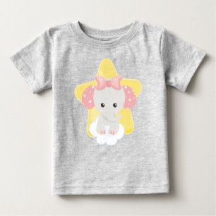 Camiseta Elefante Em Nuvem, Elefante Cute, Estrelas, Fita