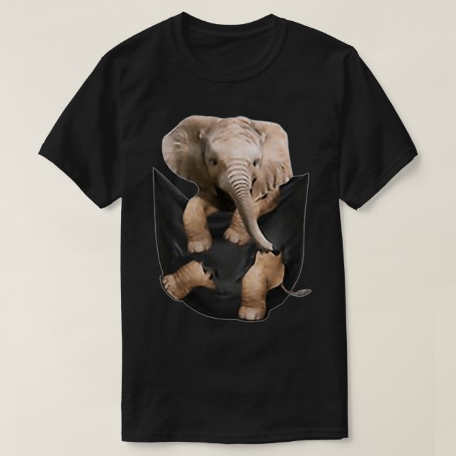 Camiseta Elefante Em Pocket Funny Elephant Lover Presente (Frente do Design)