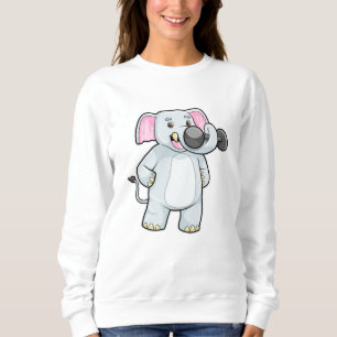 Camiseta Elefante em Strenght treinando Dumbbell
