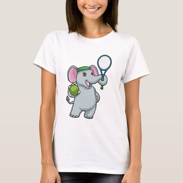 Camiseta Elefante em Tênis com raquete Tênis (Frente)