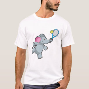 Camiseta Elefante em Tênis com raquete Tênis