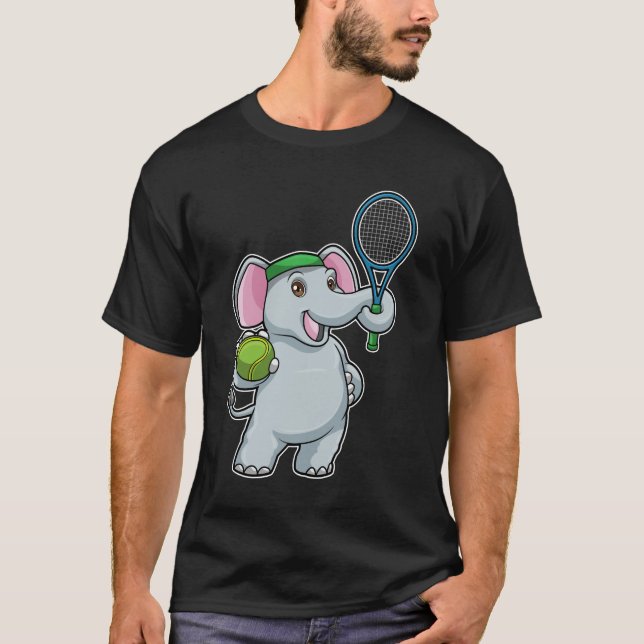 Camiseta Elefante em Tênis com raquete Tênis (Frente)