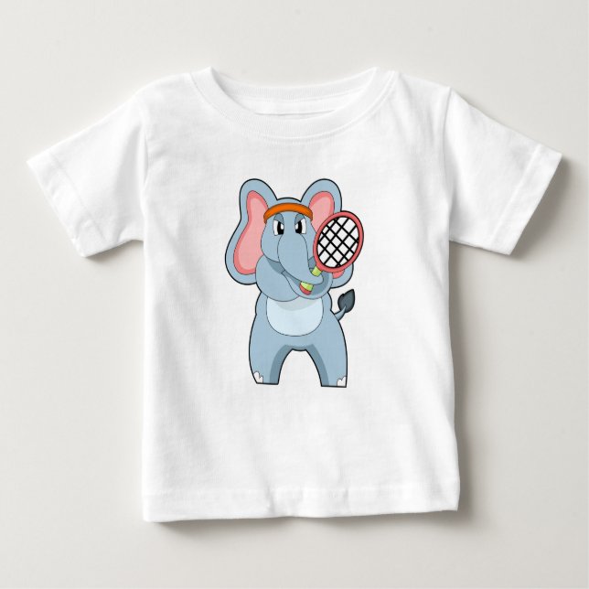 Camiseta Elefante em Tênis com raquete Tênis (Frente)