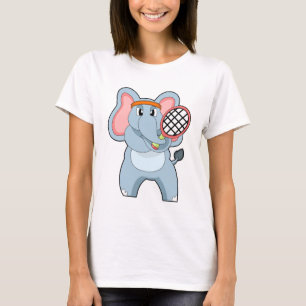 Camiseta Elefante em Tênis com raquete Tênis
