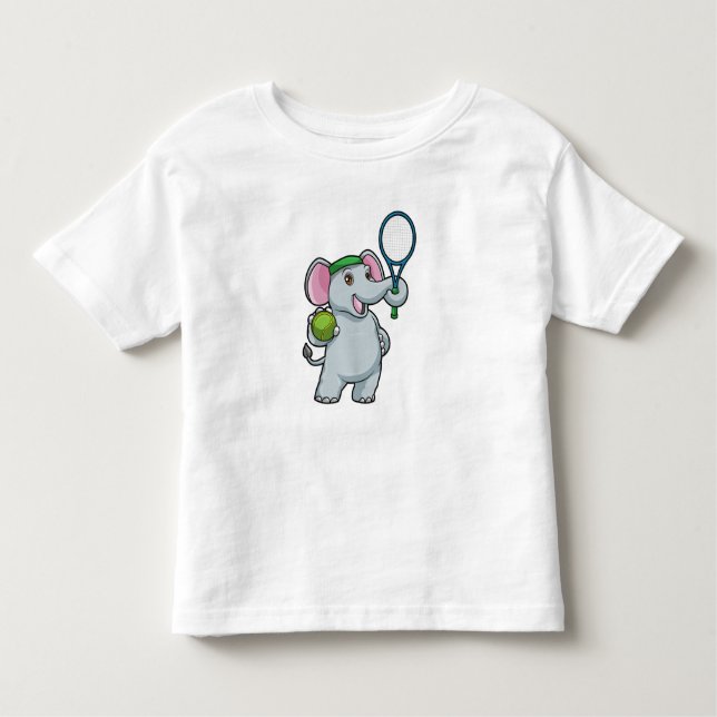 Camiseta Elefante em Tênis com raquete Tênis (Frente)