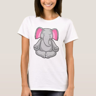 Camiseta Elefante em Yoga em pernas cruzadas