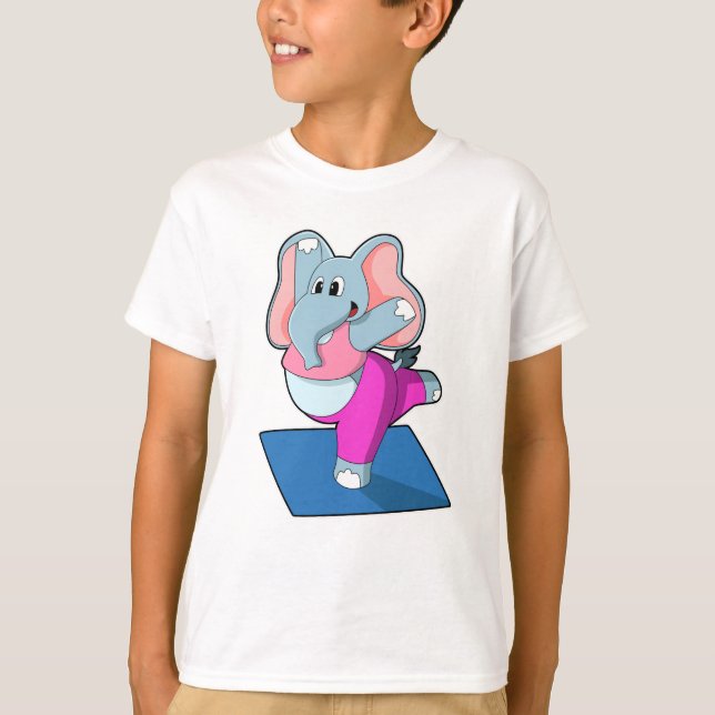 Camiseta Elefante em Yoga Stretching (Frente)