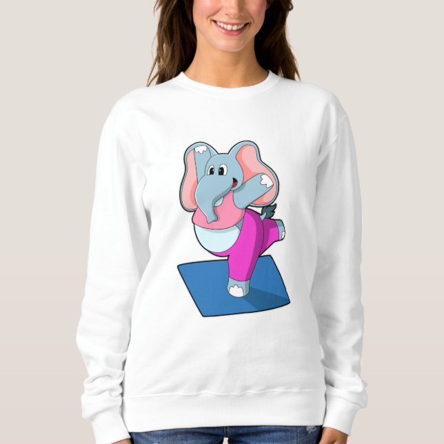 Camiseta Elefante em Yoga Stretching (Frente)
