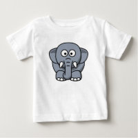 Elefante Engraçado - Camisa-T-Cinza