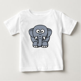 Camiseta Elefante Engraçado - Camisa-T-Cinza