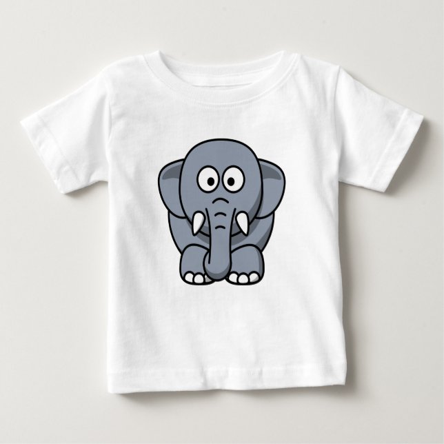 Camiseta Elefante Engraçado - Camisa-T-Cinza (Frente)