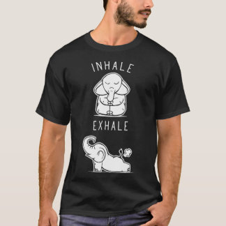 Camiseta Elefante Engraçado Inala Ehale Amigos Yoga
