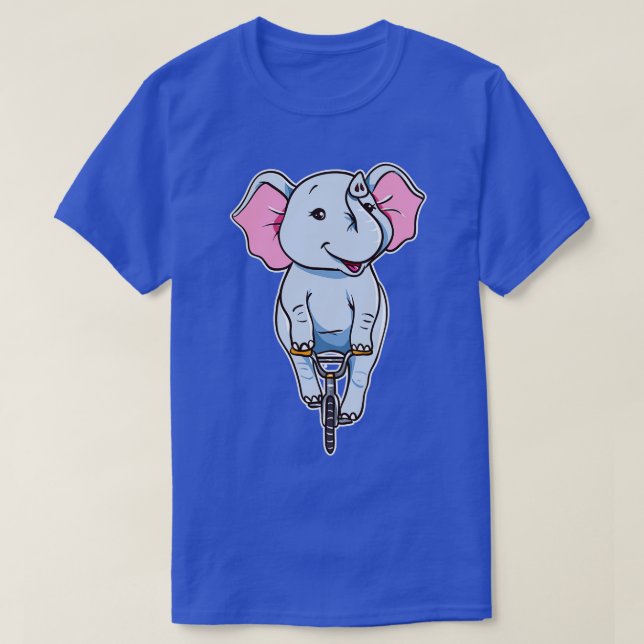Camiseta Elefante Engraçado Que Anda De Bicicleta (Frente do Design)