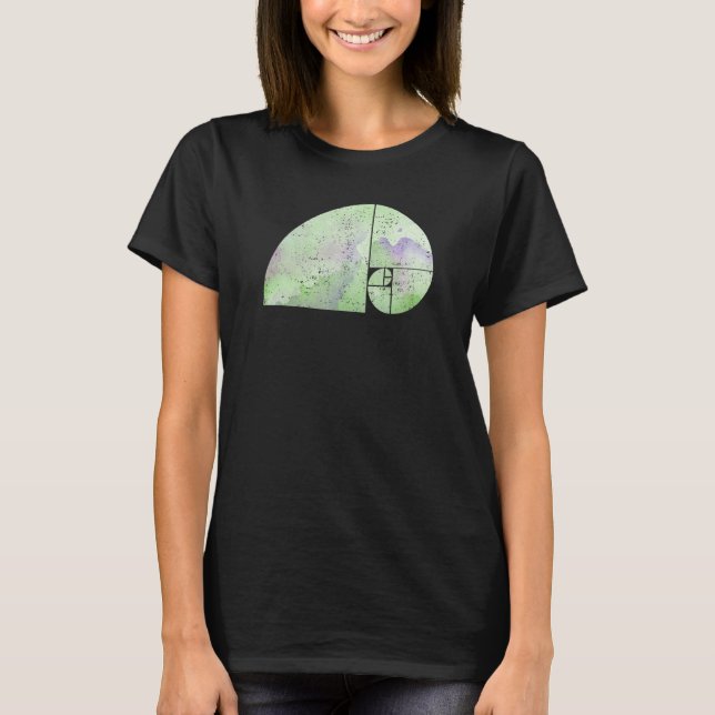 Camiseta Elefante Espiral de Fibonacci   Razão Áurea   grun (Frente)