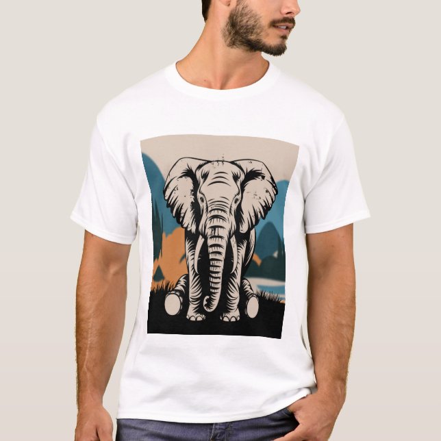 Camiseta Elefante Estilizado (Frente)