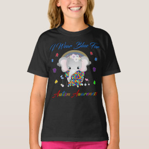 Camiseta Elefante Eu Visto Azul Para Sensibilização Autista