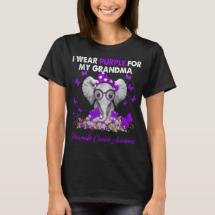 Camiseta Elefante Eu Visto Roxo Para Minha Avó Pancreática