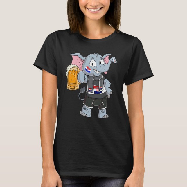 Camiseta elefante fã da Croácia (Frente)