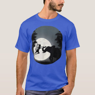 Camiseta elefante fada de fantasia sob a luz da lua de chei