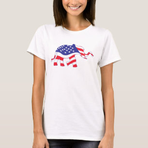 Camiseta Elefante feito com bandeira dos EUA