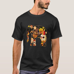 Camiseta Elefante Feliz Halloween Jack O Lantern Witn Pump