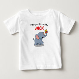 Camiseta Elefante Fofo Carregando Presente