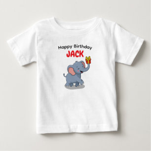 Camiseta Elefante Fofo Carregando Presente