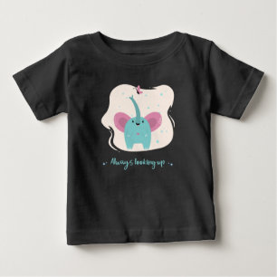 Camiseta Elefante Fofo Com Texto Sempre Olhando Para Cima
