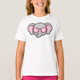 Camiseta Elefante Fofo Usando Óculos de Sol
