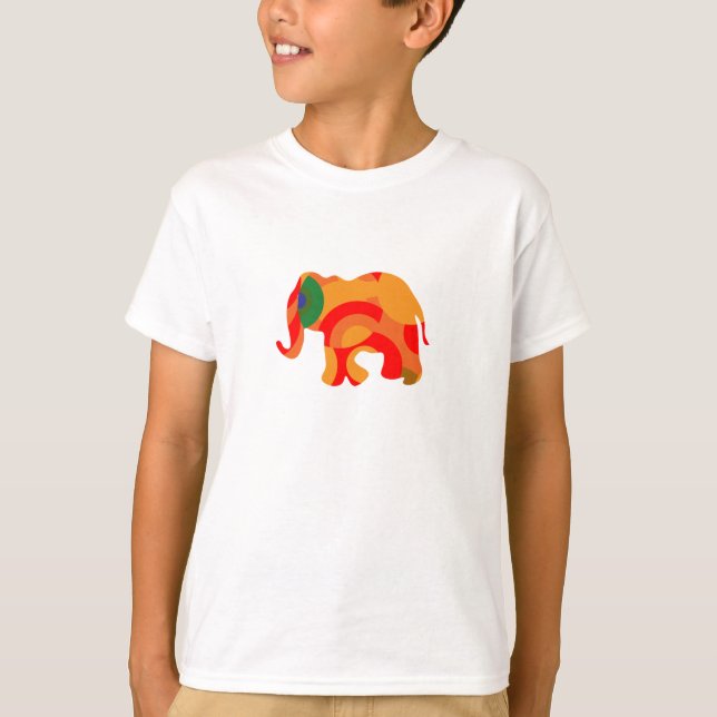 Camiseta elefante geométrico abstrato (Frente)