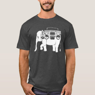 Camiseta Elefante Ghetto Blaster retrô