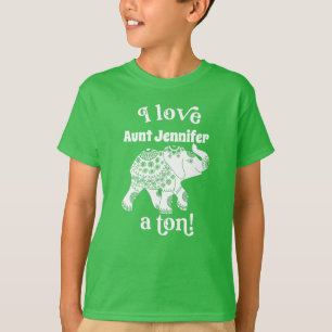 Camiseta Elefante I Love Name a Ton Kids Personalizados