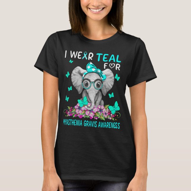 Camiseta Elefante I Visto lacrimejo para miastenia Gravis (Frente)
