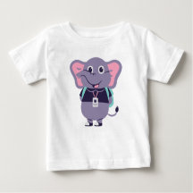 Elefante Impresso Baby Fine Jersey