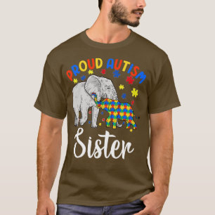 Camiseta elefante irmã do autismo orgulhoso