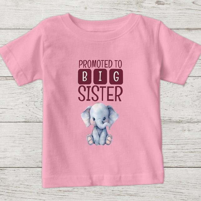 Camiseta Elefante irmã mais velha rosa fofa (Criador carregado)