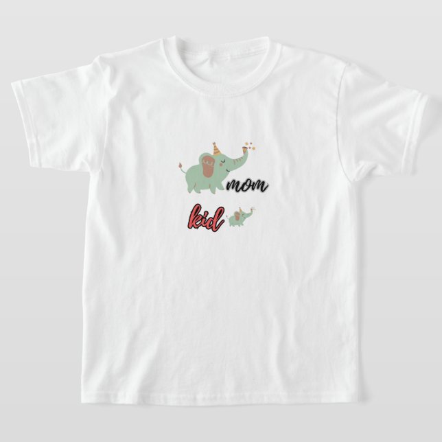 Camiseta elefante mãe e seu bebê (Postura )