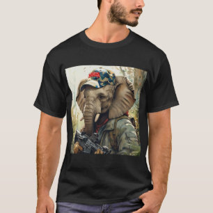 Camiseta Elefante MAGA legal com armas e camuflagem AMÉRICA