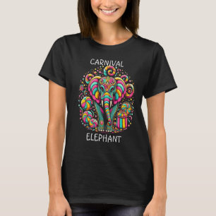 Camiseta Elefante Majestoso Com Designs Faciais Vibrantes