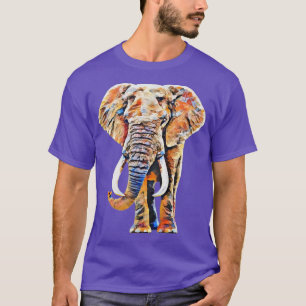 Camiseta Elefante Motif africano Animais Mamíferos Colorido