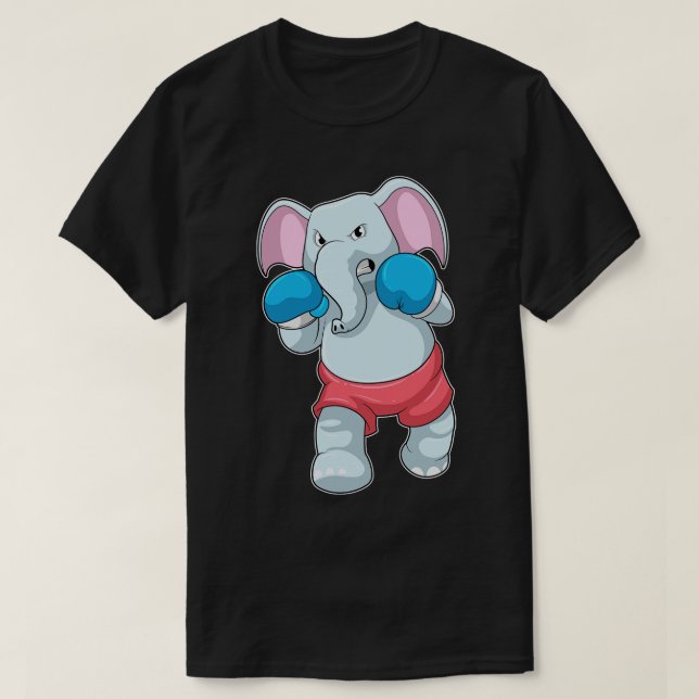 Camiseta Elefante na caixa com luvas in a box 1 (Frente do Design)