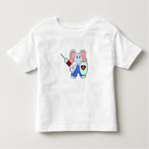 Camiseta Elefante na Vacinação com Seringa