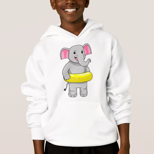 Camiseta Elefante nadando com bóia de salvamento (Frente)