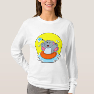 Camiseta Elefante nadando com bóia de salvamento