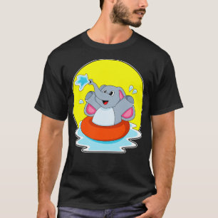 Camiseta Elefante Nadando Com Lifebuoé
