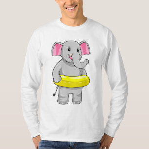 Camiseta Elefante Nadando com Lifebuoy